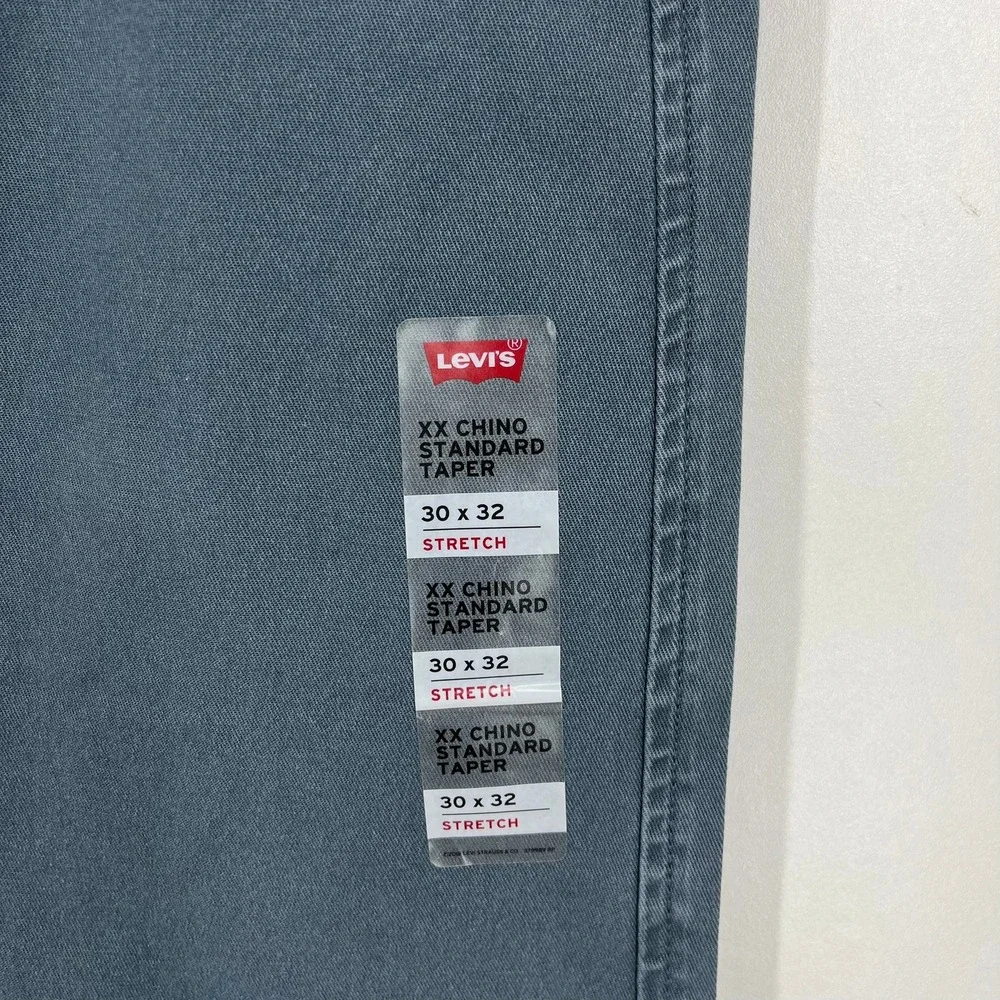 Levis XX Chino Standard Taper Pants Mens 30x32 Slate Blue Stretch 85226-0063 NWT